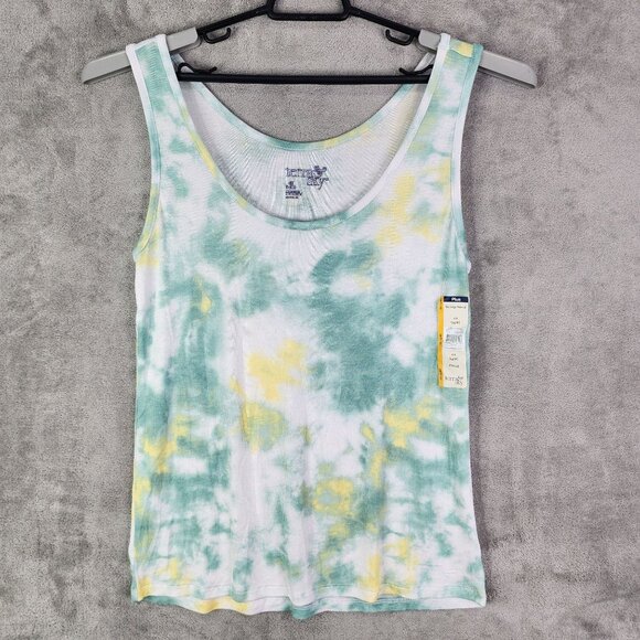Women's Terra & Sky Tie-Dye Tank Top Sleeveless Scoop Neck Size 0X 14W - Picture 2 of 9